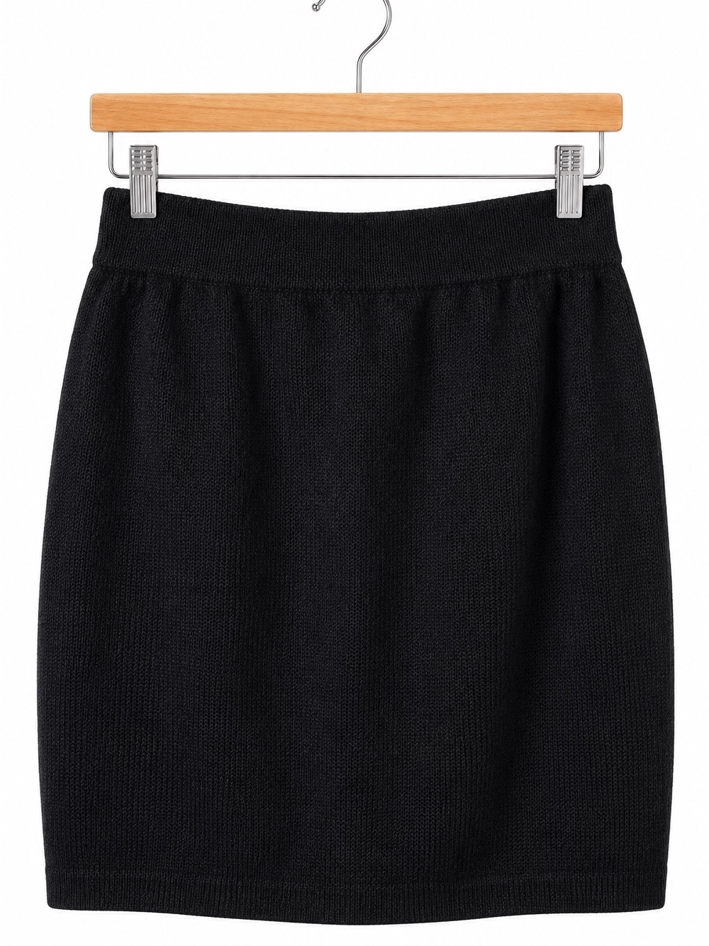 St John Collection Black Santana Knit Pencil Skirt Size 6 Quiet Luxury Vintage